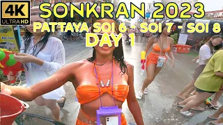 Pattaya Soi 6 - Soi 7 - Soi 8 - Beach Road - Second Road - Songkran Day 1 - 13 April 2023 Thailand