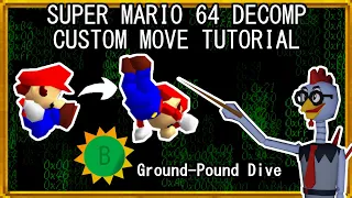 Super Mario 64 Decomp Tutorial: Ground-Pound Dive Custom Move