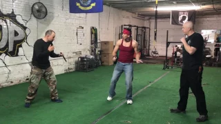 Apache Knife Fighting & Battle Tactics - Double Weapon Multiple Attackers: Throwing then Striking