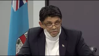 Fijian Attorney-General and Minister for Education holds a press conference on the new school term