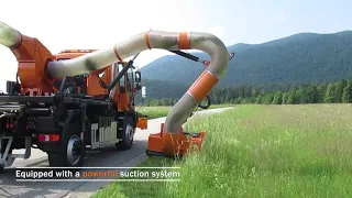 KK 8S - Crane Mower with Suction mounted on Unimog