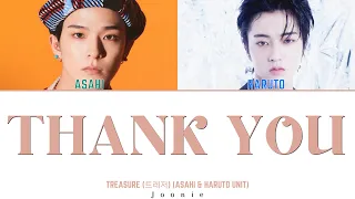 TREASURE (트레저) 'THANK YOU' (고마워) (Asahi & Haruto Unit) Lyrics (Color Coded Lyrics Han/Rom/Eng)