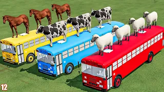 LOADER OF COLORS! TRANSPORT ANIMALS TO BARN WITH SCHOOL BUSES! FS22