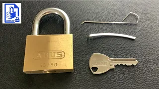 576. Abus 65/50 padlock picked open with piano wire pick