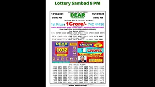 TODAY EVENING NAGALAND LOTTERY VIDEOS LIVE 08:00 pm Dhankesari lottery sambad Date 15/10/2021