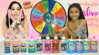 Mystery Wheel of Slime Challenge with Switch Up and with 3 Colors of Glue Slime Challenge