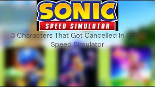 3 Characters That Got Cancelled In Sonic Speed Simulator