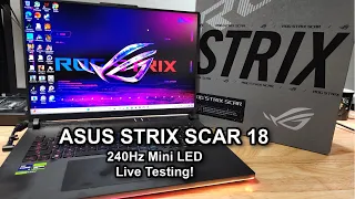 Asus ROG Strix Scar 18 - i9 14900HX + RTX 4090 + 240Hz Mini LED . Tested LIVE!