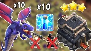 Th9 Zap Dragon Attack Strategy Guide without heroes | Best th9 attack strategy for war