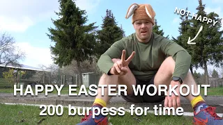 EASTER WEEKEND HOME WORKOUT - super simple: 200 burpees for time - let the bunny hop