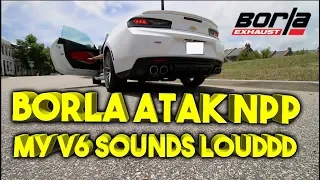 2016 2017 2018 Camaro RS V6 Borla Atak Axle Back Quad Tips NPP Exhaust vs Stock NPP Exhaust