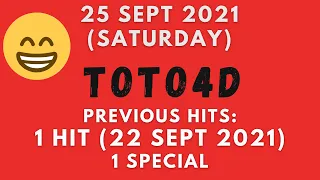 Foddy Nujum Prediction for Sports Toto 4D - 25 September 2021 (Saturday)