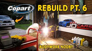 Rebuilding A Wrecked Toyota Tacoma Part 6 // Trying Bodywork!