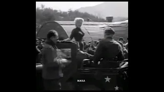 Marilyn Monroe showing off her sexy figure for the troops in Korea Feb 1954