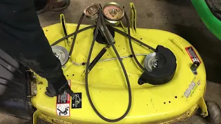 How to remove a John Deer X300 mower deck