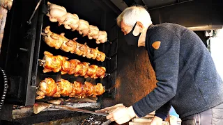 통닭 인생 25년! 한번 맛보면 환장하는! 역대급 할아버지 장작구이 통닭, 치킨 / Oak Firewood Roasting Chicken / Korean street food