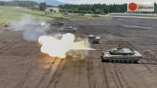 【JGSDF Tank】Type 74, 90, 10 and 16MCV fire power demonstration【Fuji Firepower Demonstratio 2022】