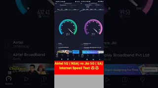 Jio 5G (SA) Vs Airtel 5G (NSA) Internet Speed Test  | #shorts | Jio true 5g vs Airtel 5g plus