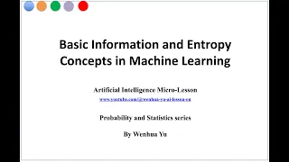 Basic Information and Entropy Concepts in Machine Learning