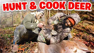 Extreme Hunt & Cook Whitetail Deer In The Southern Forest!