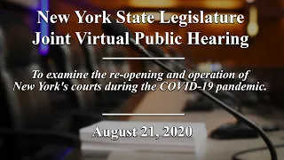 NYS Senate Public Hearing: News York's Courts during the COVID-19 pandemic - 8/21/20