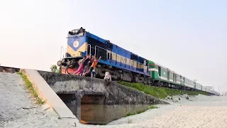 Speedy passing of Maitree Express Train (BR Rake)- Bangladesh Railway