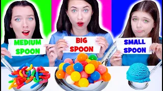 ASMR Big VS Medium VS Small Food Challenge | Spoon Mukbang By LiLiBu