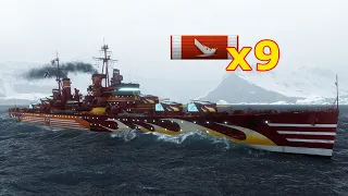 World of WarShips Minotaur - 9 Kills