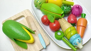 Satisfying Video ASMR | Squishy ASMR |  Cutting Wooden Fruits and Vegetables | Strawberry🍓 Corn🌽