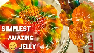 Simlest NEW Colorful jelly | Beautiful Delicious Homemade Dessert 🌈 #jelly