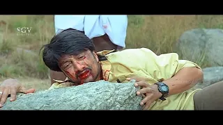 Kiccha Sudeep Become Mad After Accident | Huccha Kannada Movie Interval Scenes | Rekha | Aviansh