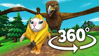 360°  🍌Banana Cat Attack By Bird |  VR 360° Experience