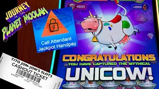 Jackpot Handpay UNICOW on Journey to the Planet Moolah!! 🎰 🐮