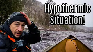 I Sunk my Canoe in Freezing Cold Rapids and Tarp Camped in a Blizzard After Falling in the Water.