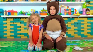Маленькая Вера и Медведь vlog Йога челлендж попробуй повтори