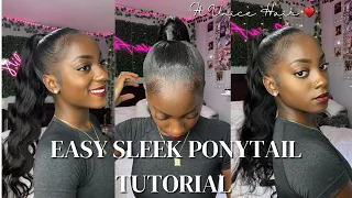 EASY SLEEK *GLUELESS* PONYTAIL TUTORIAL *BEGINNER FRIENDLY* ft. Unice Hair ♥️