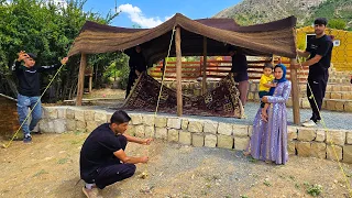 Setting Up a Traditional Nomadic Tent for Summer Shade | Amir and Family's Adventure