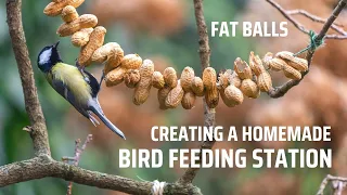 Creating a cheap bird feeding station. Home made fat balls. Bird watching in my garden