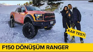 FORD RANGER 2.0T KAR FIRTINASI TESTİ ( şehir içi ) - F150 DÖNÜŞÜM KARDA NASIL?