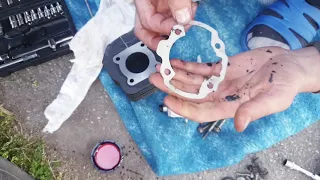 How to replace 2 stroke cylinder and piston on 50cc scooter