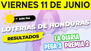 Sorteo 3PM Loto Honduras, La Diaria, Pega 3, Premia 2, Viernes 11 de Junio del 2021 | Ganador 😱🤑💰💵