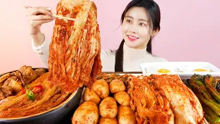 MUKBANG ASMR | 묵은지 김치찜🌶김치 먹방! 배추김치 총각김치 갓김치까지 Braised Kimchi Pork 3 Kind of Kimchi Eatingshow 아라 Ara