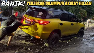 Panik! Mobil Tidak Bisa Jalan Saat Hujan Deras