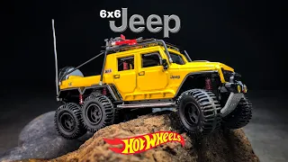 Jeep Wrangler 6 Wheeler 6x6 Hot Wheels Custom functional suspensions Part 1