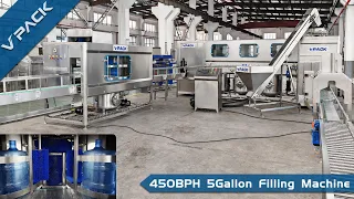450BPH 5Gallon 18.9L Bottle Water Filling Machine,Rinsing capping system,Label Steam Shrink Tunnel