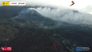 03/12/21 Vuelo 7:30 h, de reconocimiento del estado de las coladas y del cono Erupción La Palma IGME