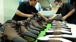 Withstanding the weight of 1ton! Process of making safety shoes. Korean last toe cap boots factory