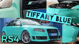 AUDI RS4 - VINYL WRAPPING TIFFANY BLUE