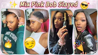 💗HOW TO: SLAY MIDDLE PART QUICK WEAVE w/ LEAVE OUT | BLUNT CUT SHORT BOB STEP BY STEP TUTORIAL