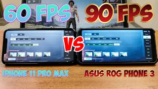 СРАВНЕНИЕ 90FPS В PUBG MOBILE НА ASUS ROG PHONE 3 ПРОТИВ 60 FPS НА IPHONE 11 PRO MAX